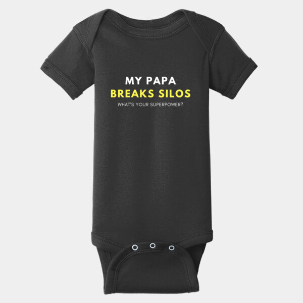 My Papa Breaks Silos - Baby Onesie (black) Thumbnail