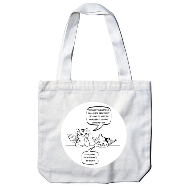 Milk Dilemma - Carrie Tote Bag (white/pink) Thumbnail